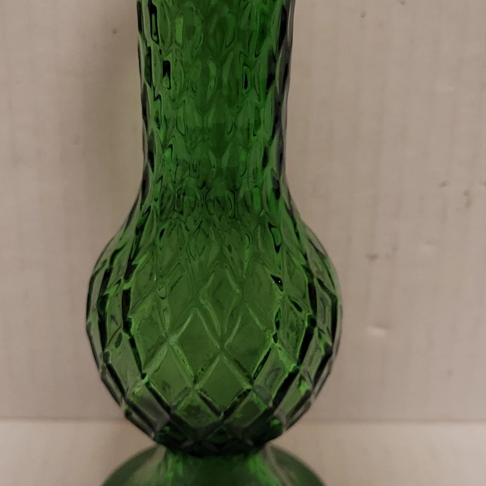 Vintage E.O. Brody Co. Green Glass Bud Vase